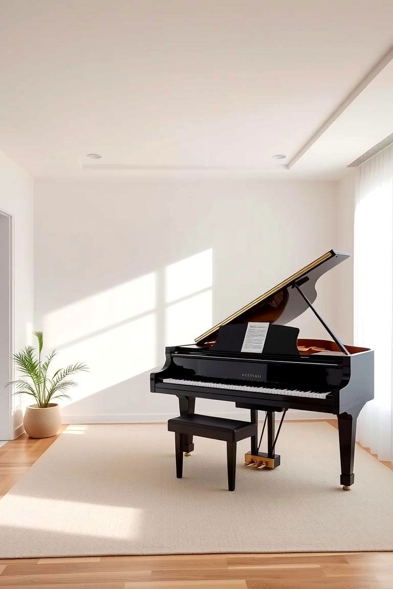 This Modern Minimalist Piano Room - 24 Piano Room Ideas