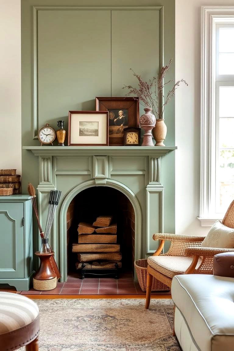 Those Classic Sage Green Charm Elements - 24 Sage Green Fireplace Ideas