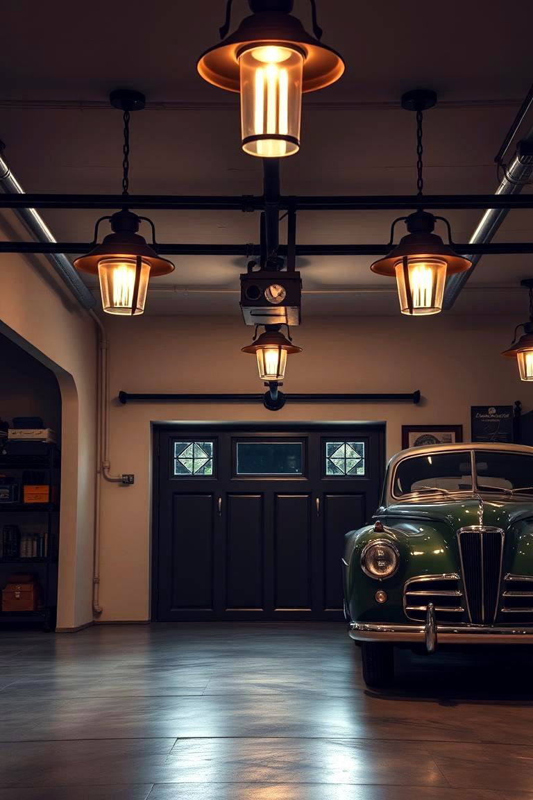 Those Vintage Inspired Fixtures Add Character - 24 Garage Lighting Ideas