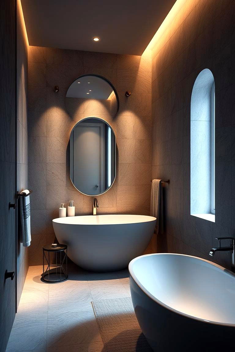 Tide Inspired Lighting - 24 Coastal Bathroom Ideas