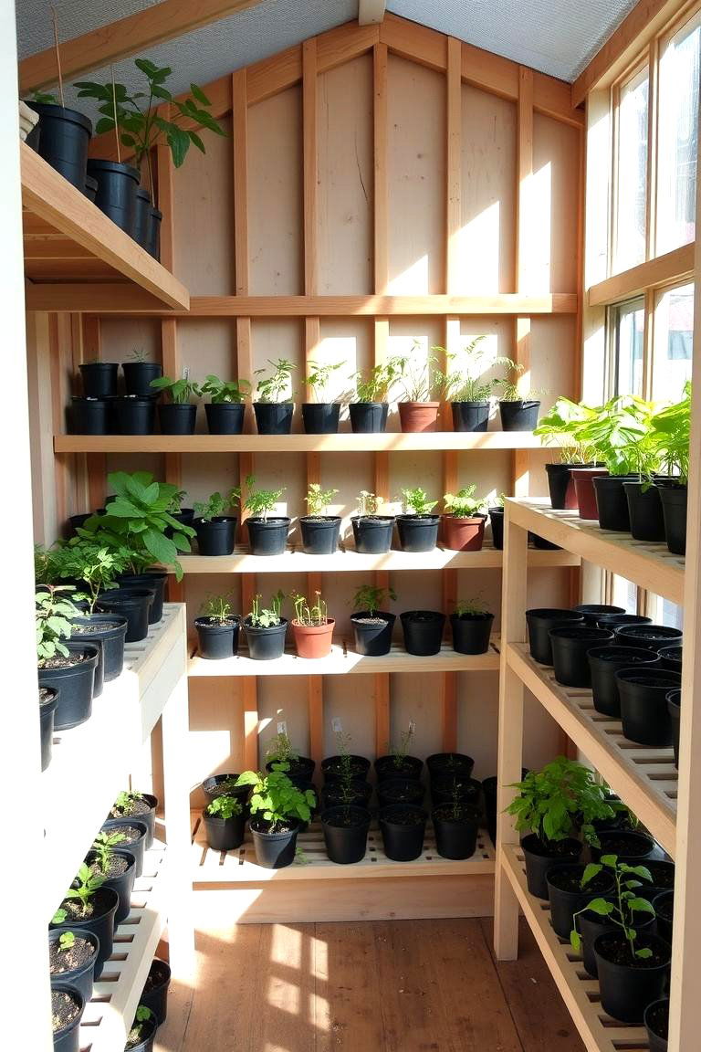 Tiered Plant Shelves - 24 Shed Shelving Ideas