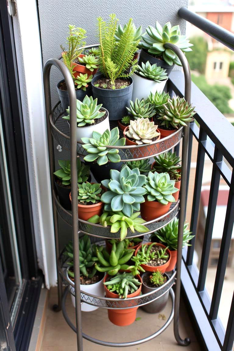 Tiered Plant Stands - 24 Outdoor Succulent Container Ideas