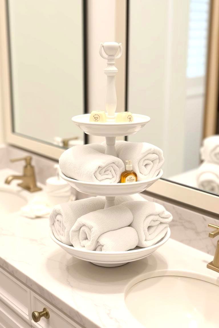 Tiered Serving Stand Elegant Presentation - 24 Towel Display Ideas