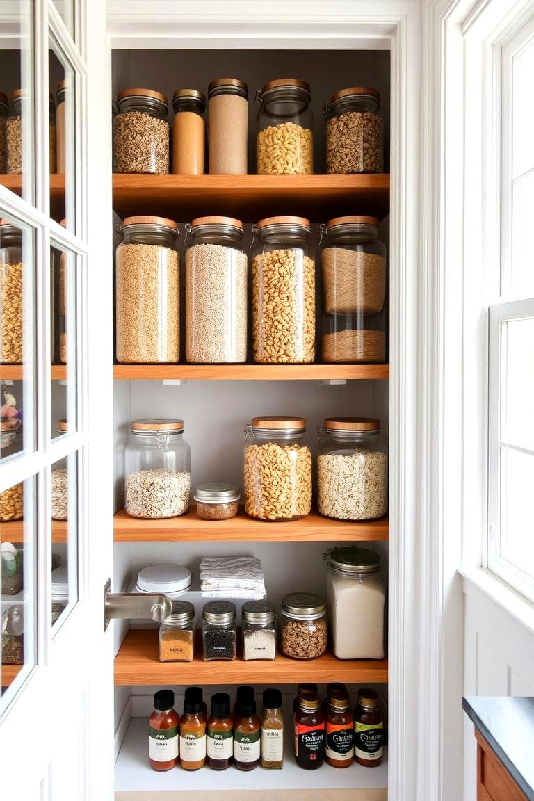Tiered Shelves for Accessibility - 24 Open Pantry Ideas