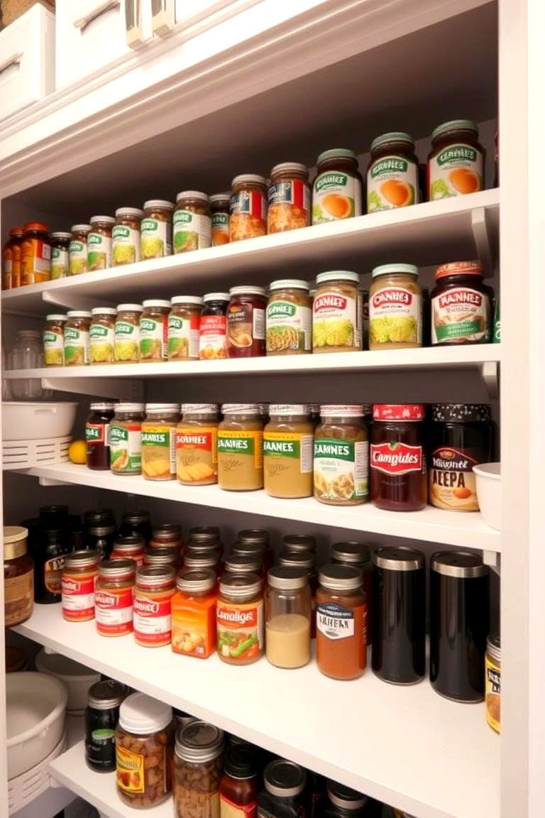 Tiered Shelving for Easy Visibility - 24 Kitchen Pantry Ideas