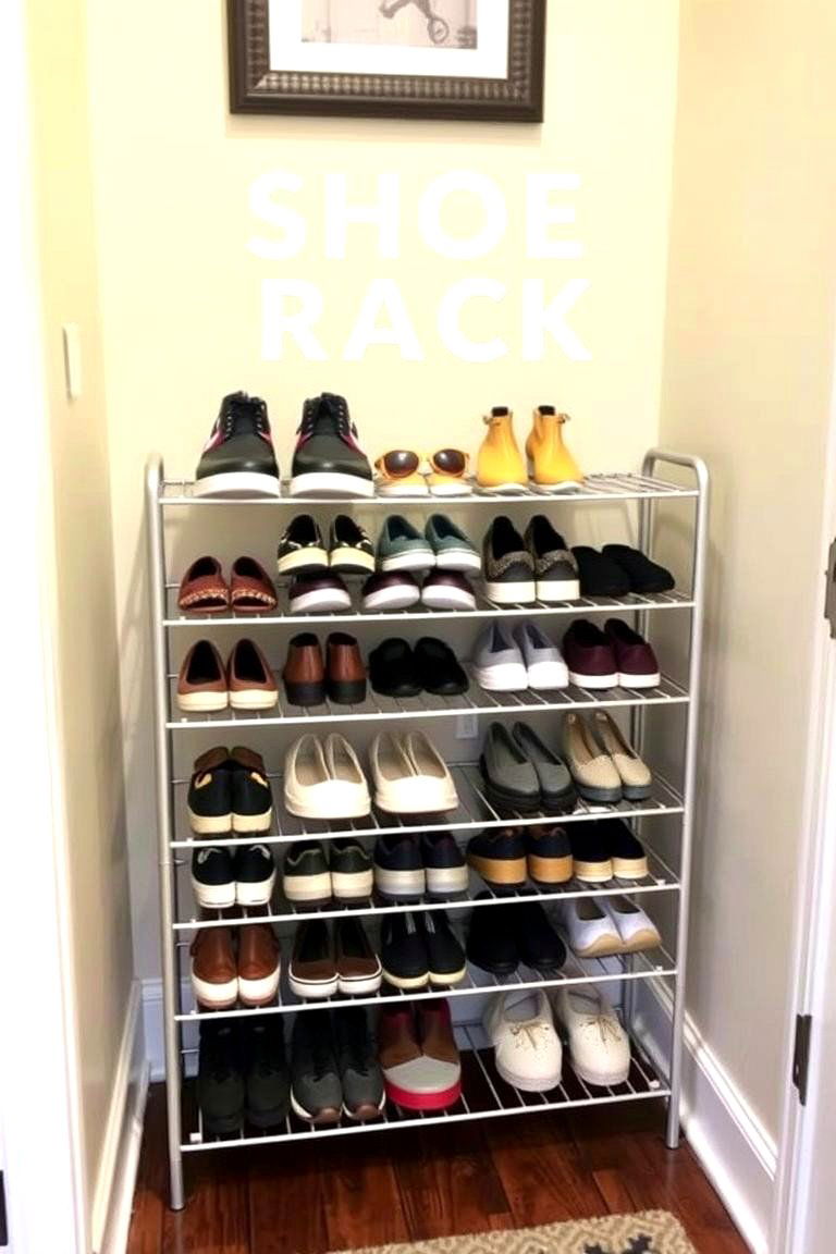 Tiered Shoe Rack - 24 Entryway Shoe Storage Ideas