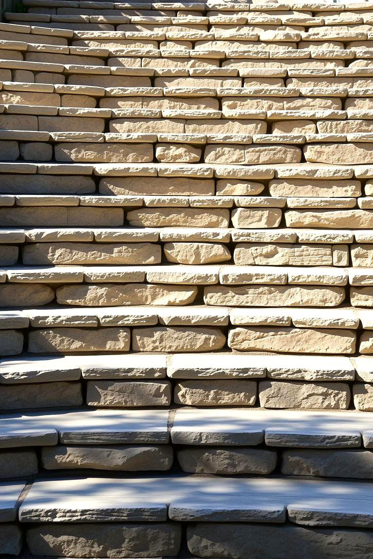 Tiered Stone Steps - 24 Stone Porch Ideas