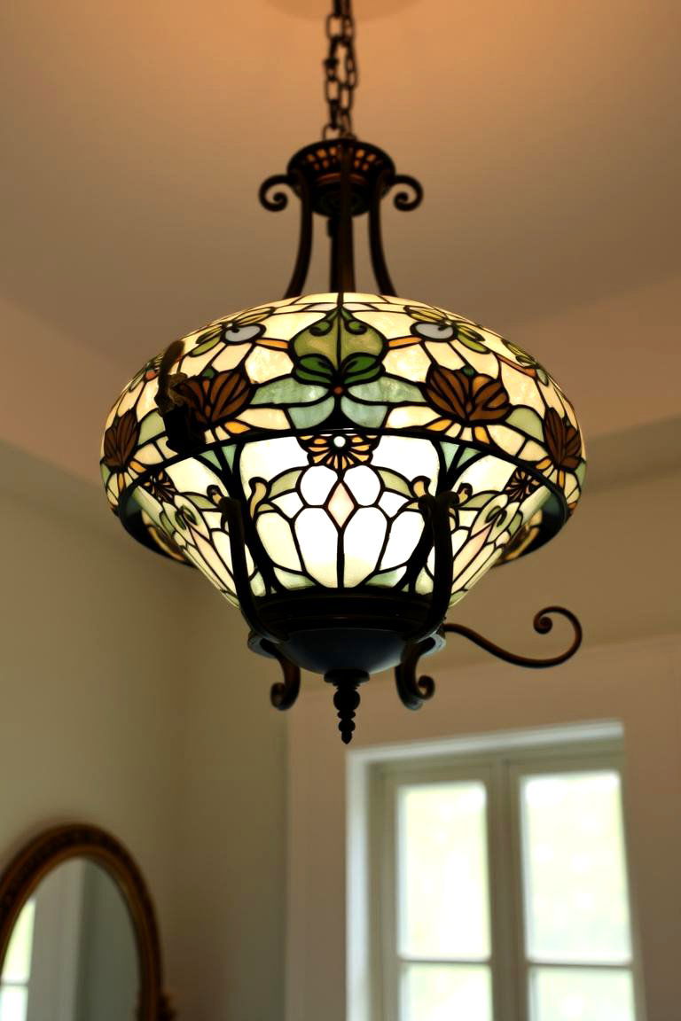 Tiffany Style Chandelier - 24 Bathroom Chandelier Ideas