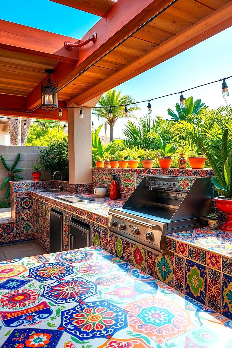 Tile Countertops - 24 Types of Outdoor Kitchen Countertops
