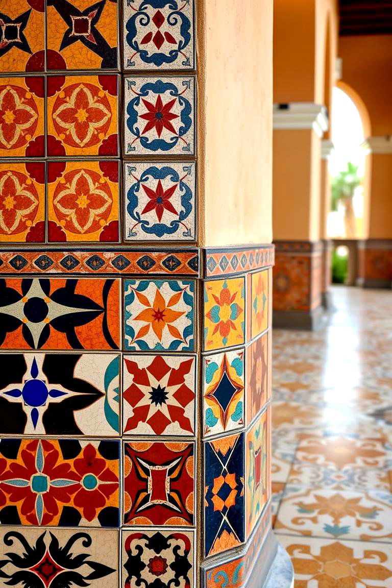 Tile Flooring with Mosaic Patterns - 24 spanish style front porch ideas