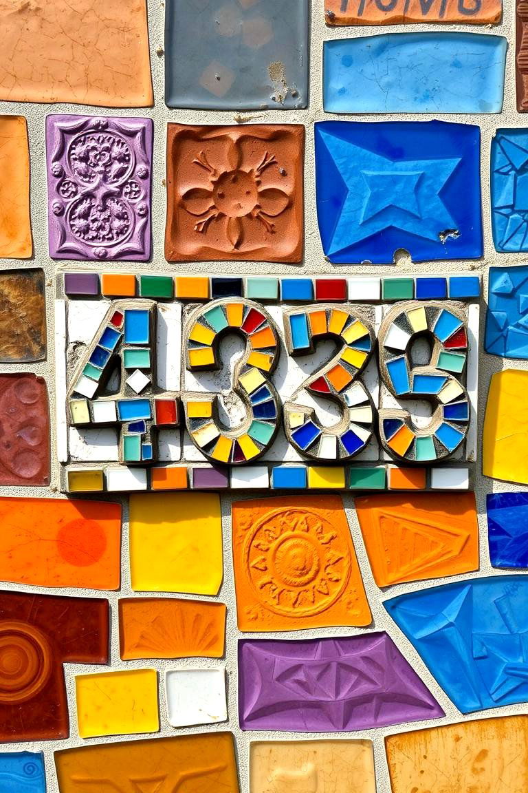 Tile Mosaic Numbers - 24 House Number Ideas