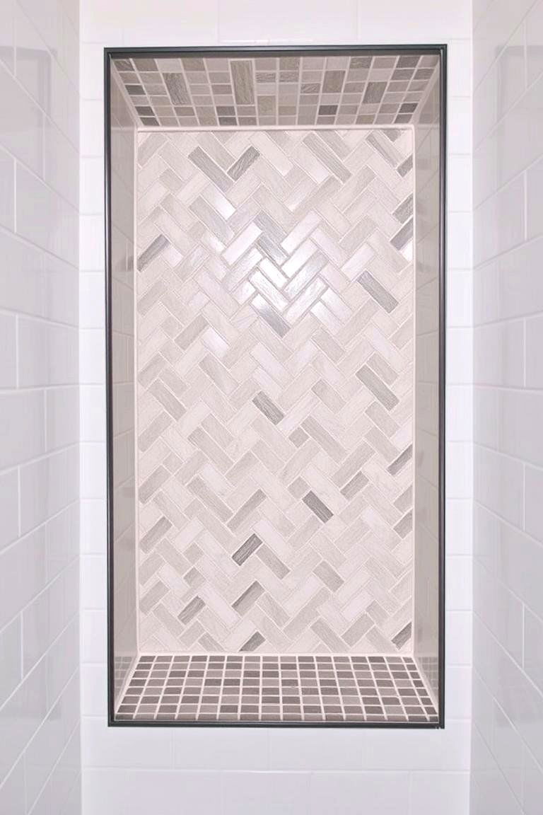 Tiled Pattern Niche - 24 Shower Niche Ideas