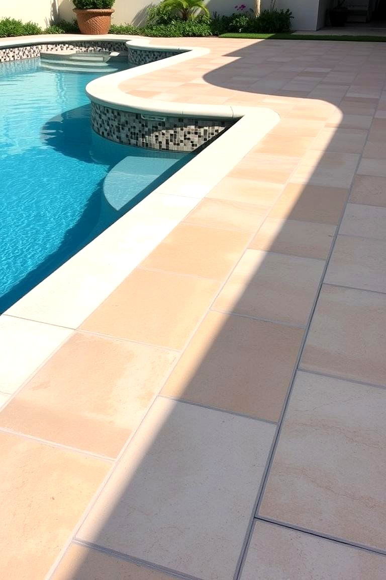 Tiled Paver Design for a Polished Finish - 24 Concrete Pavers Around Pool Ideas