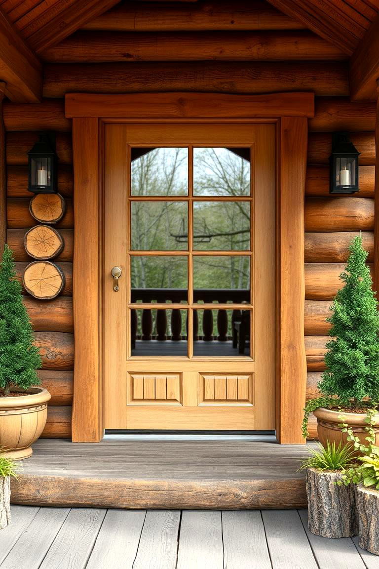 Timber Log Accents - 24 Rustic Porch Ideas