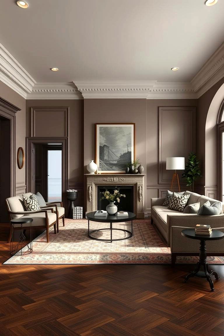 Timeless Appeal and Contemporary Flair - 24 Dark Brown Floor Living Room Ideas