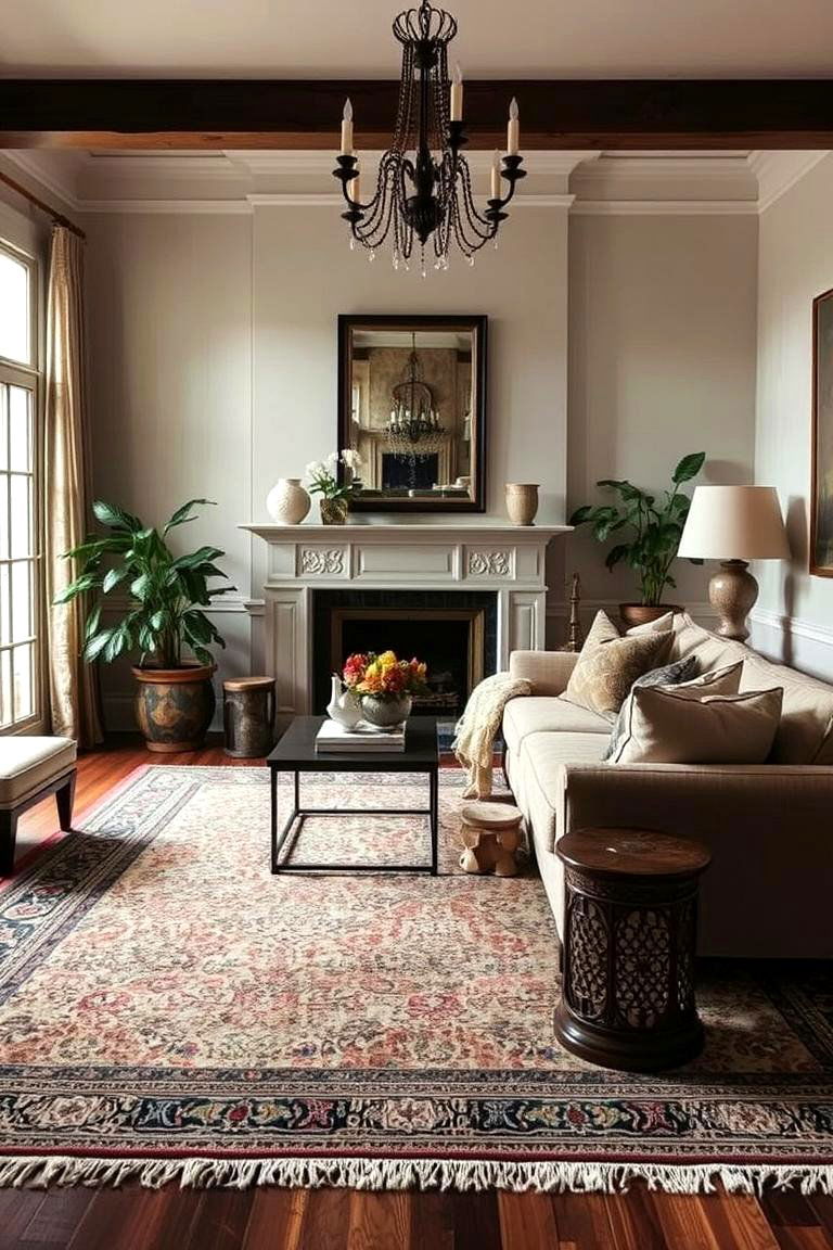 Timeless Area Rugs and Textiles - 24 Colonial Living Room Ideas