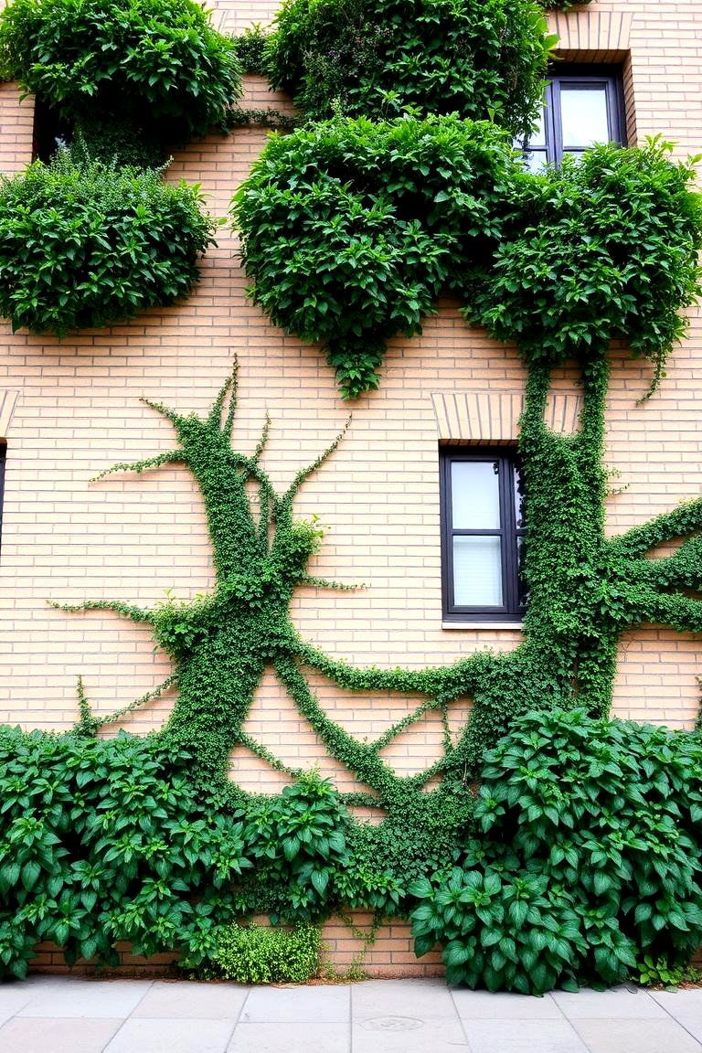 Timeless Beige Brick with Vertical Gardens - 24 Beige Brick Exterior Home Ideas