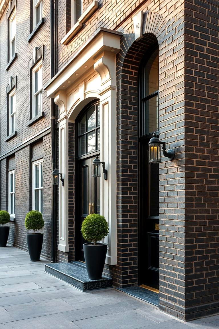 Timeless Black Brick with Elegant Accents - 24 Black Brick House Exteriors