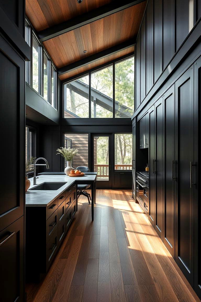 Timeless Black and Wood Balance - 24 Black House With Wood Accents