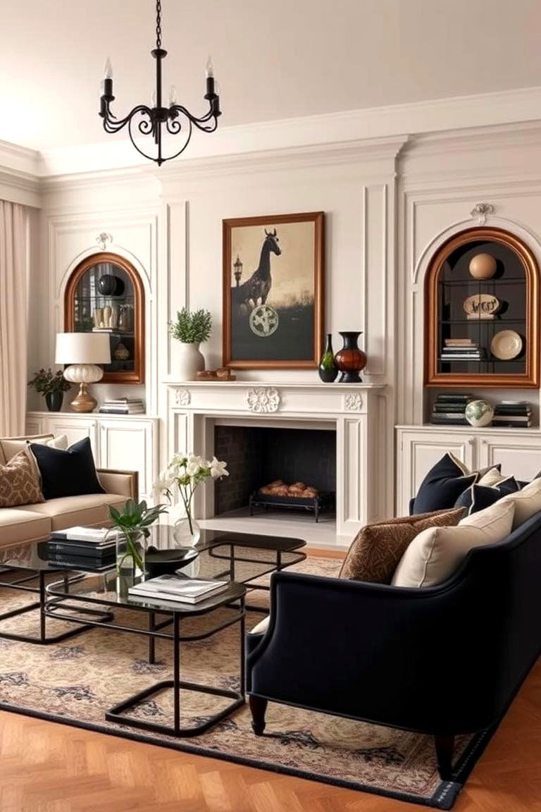 Timeless Blend of Cream and Black with Modern Touches - 24 Cream and Black Living Room Ideas