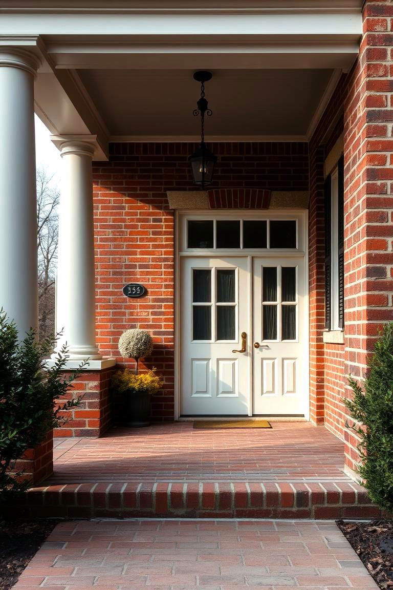 Timeless Brick Detailing - 24 Raised Ranch Front Porch Ideas