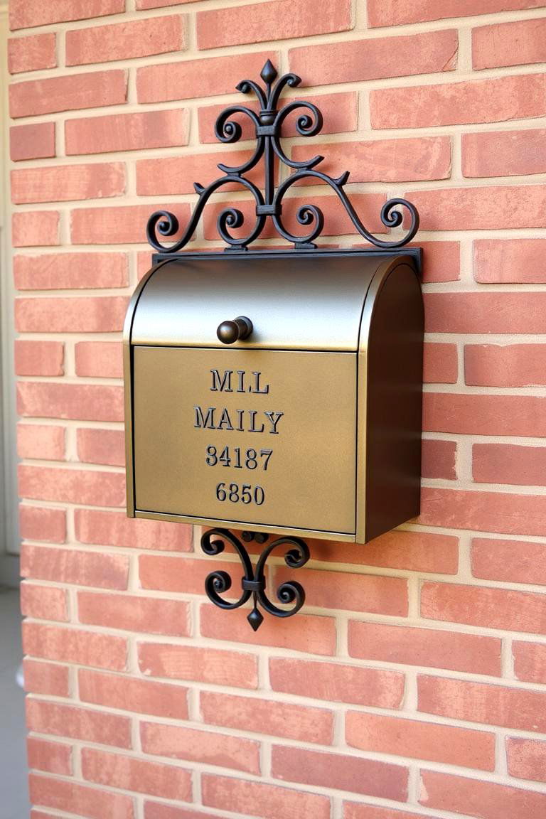 Timeless Brick Mailbox with Iron Accents - 24 Brick Mailbox Ideas
