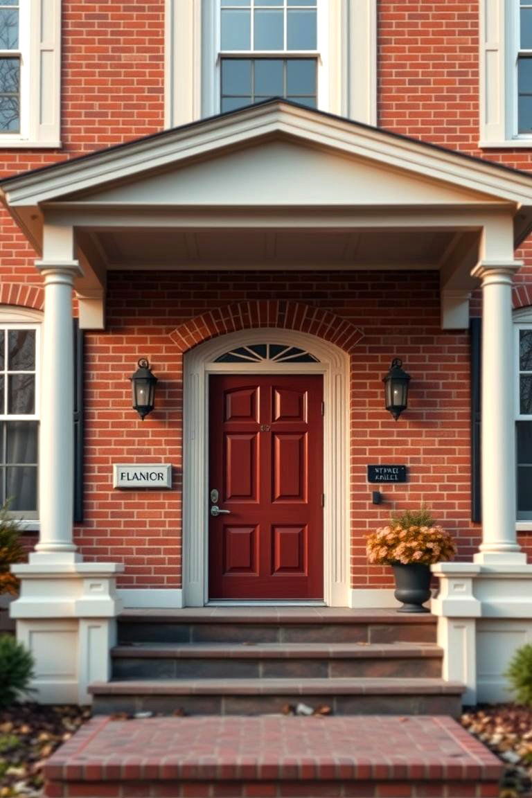 Timeless Brick Red with Soft Pastel Trim - 24 Exterior Brick and Paint Color Combinations