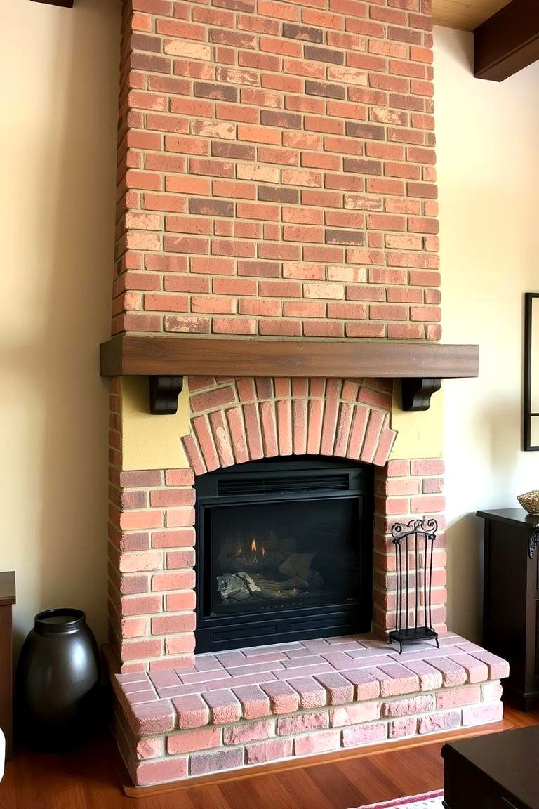 Timeless Brick and Stucco Fireplace - 24 Stucco Fireplace Ideas