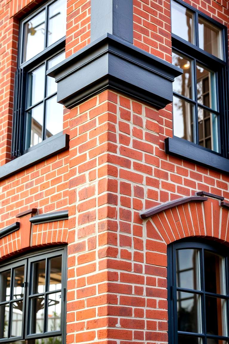 Timeless Brick and Trim Harmony - 24 Red Brick House with Black Trim Design Ideas