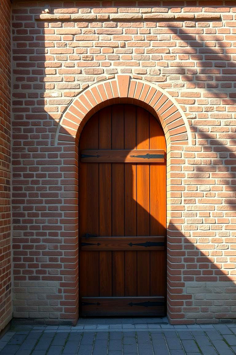 Timeless Brick and Wood Gate - 24 Deck Gate Ideas