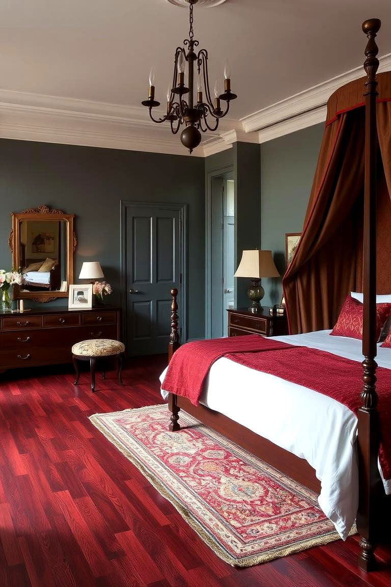Timeless Burgundy Flooring - 24 Burgundy Bedroom Ideas