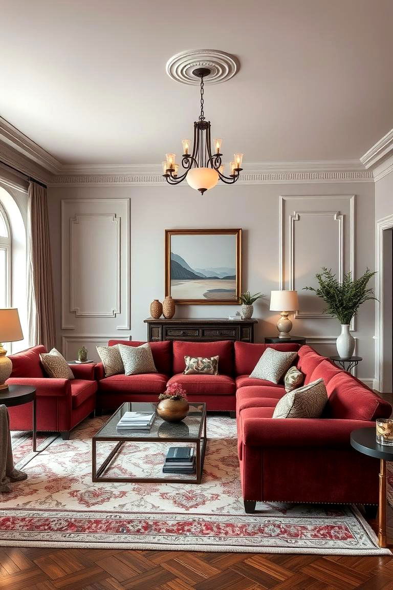 Timeless Classic Design - 24 Burgundy Sofa Living Room Ideas