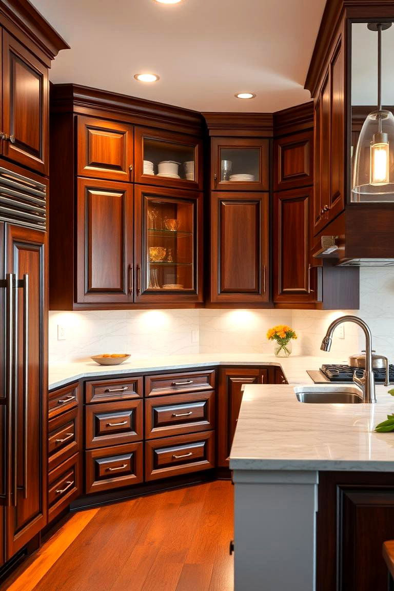 Timeless Classic Look - 24 Natural Cherry Kitchen Cabinets