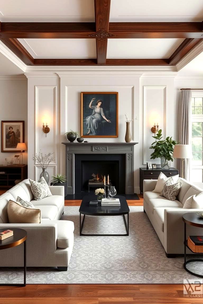 Timeless Classic Style with Modern Touches - 24 Living Room Ideas With Sectionals and Fireplace