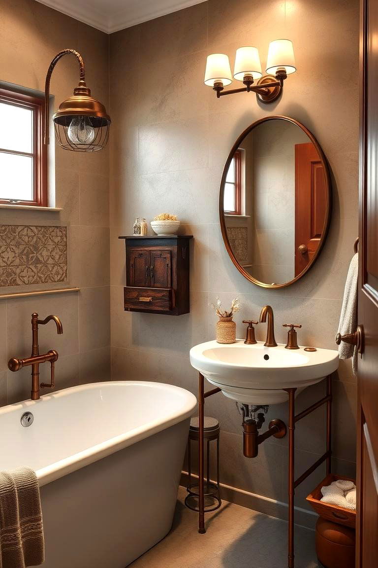 Timeless Copper Accents for a Vintage Touch - 24 Tuscan Bathroom Ideas