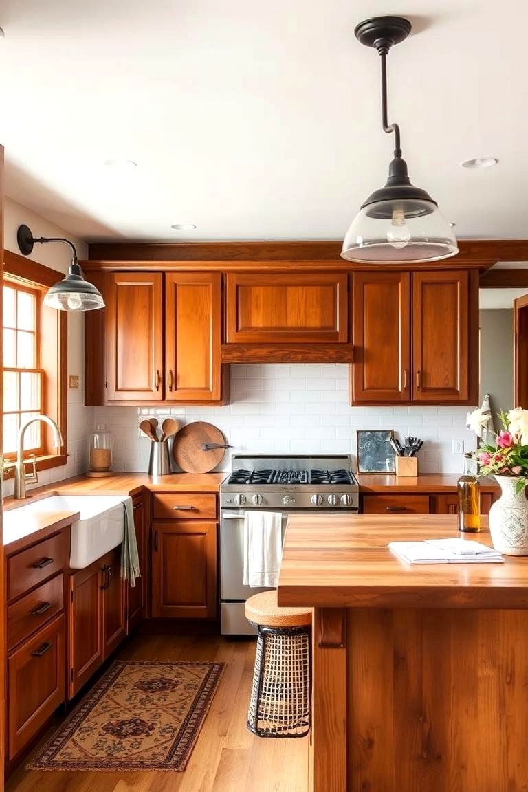 Timeless Craftsmanship - 24 Natural Cherry Kitchen Cabinets