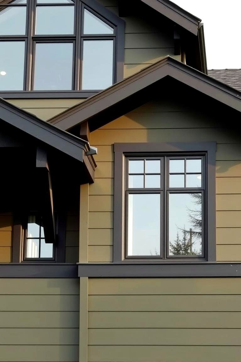 Timeless Curb Appeal - 24 Dark Olive Green House With Black Trim