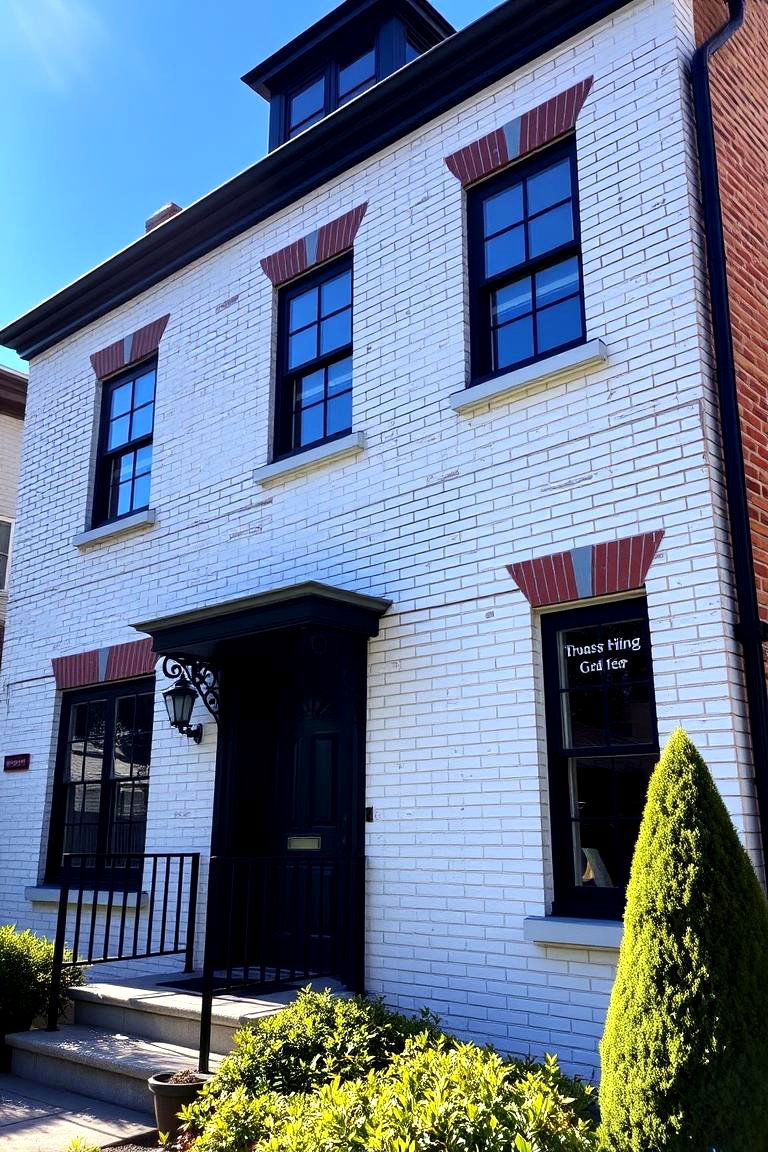 Timeless Elegance Defined - 24 White Brick House With Black Trim