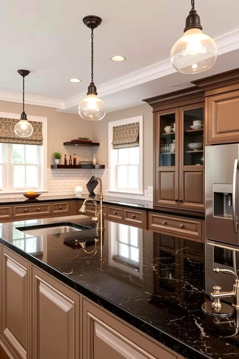 Timeless Enduring Style - 24 Black Granite Countertops Kitchen Ideas