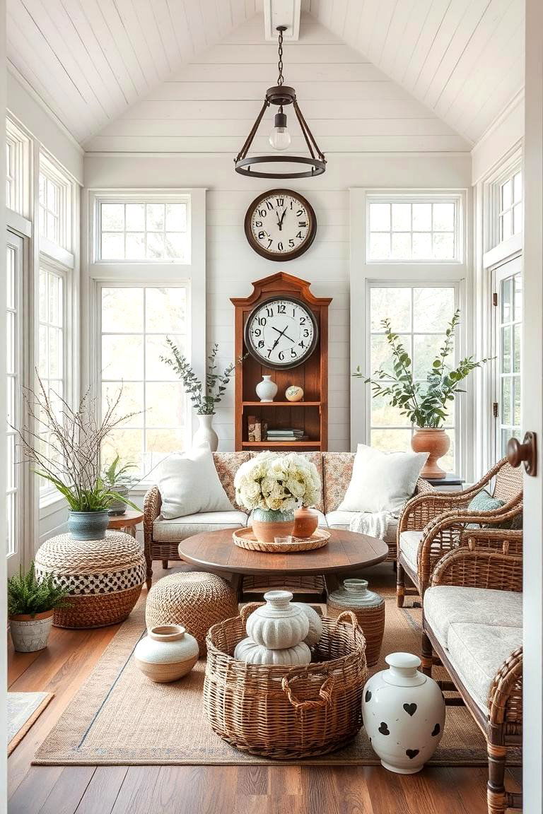 Timeless Farmhouse Accessories - 24 Farmhouse Sunroom Ideas