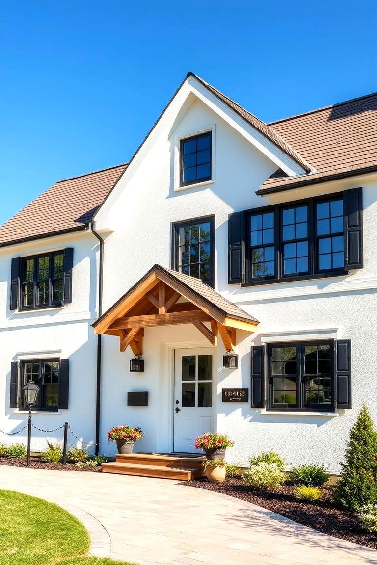 Timeless Farmhouse Charm - 24 White Farmhouse With Black Windows Ideas