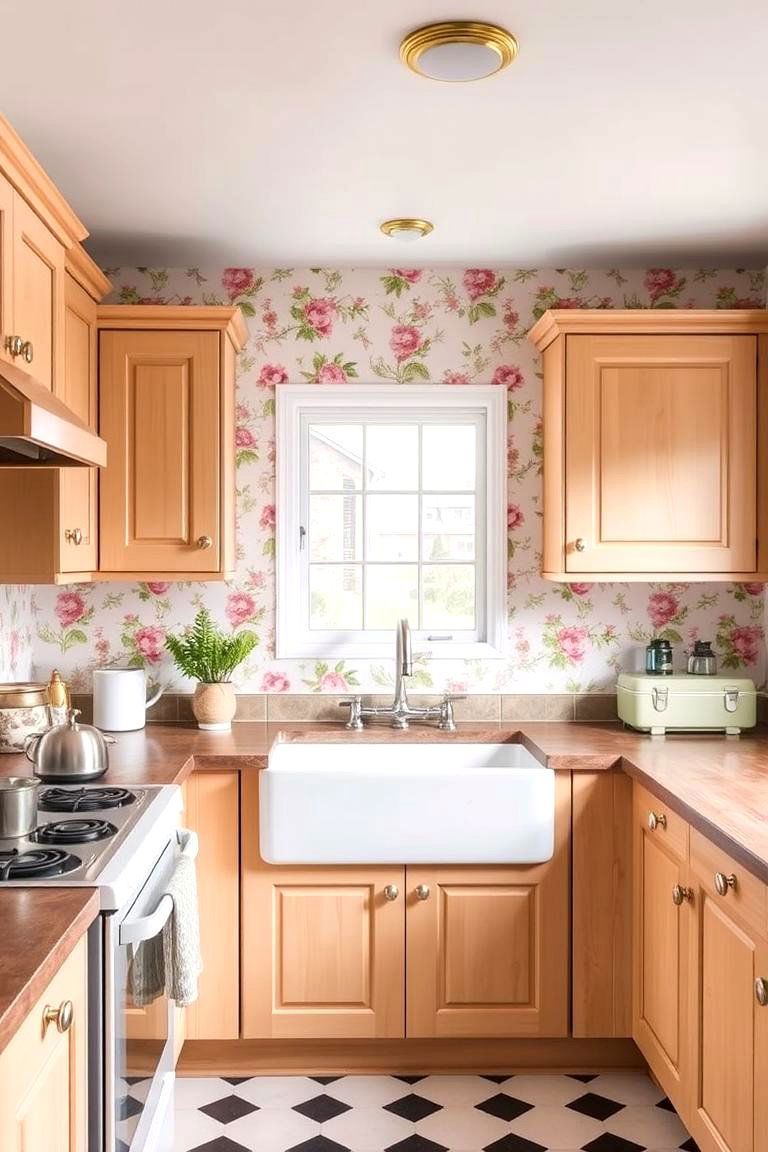 Timeless Floral Elegance - 24 Kitchen Wallpaper Ideas