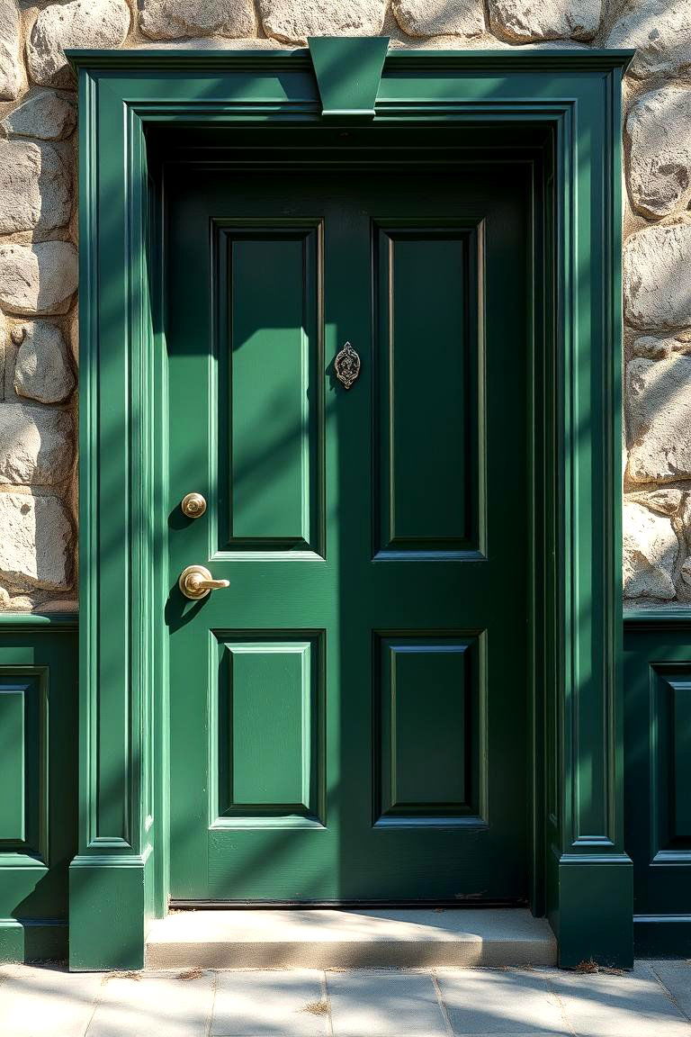 Timeless Forest Green Door - 24 Green Front Door Ideas