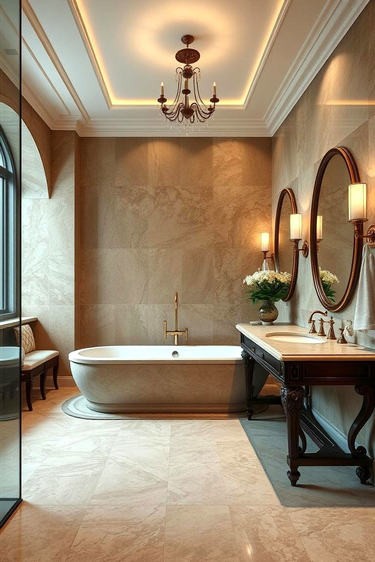 Timeless Grandeur - 24 Travertine Tile Bathroom Ideas