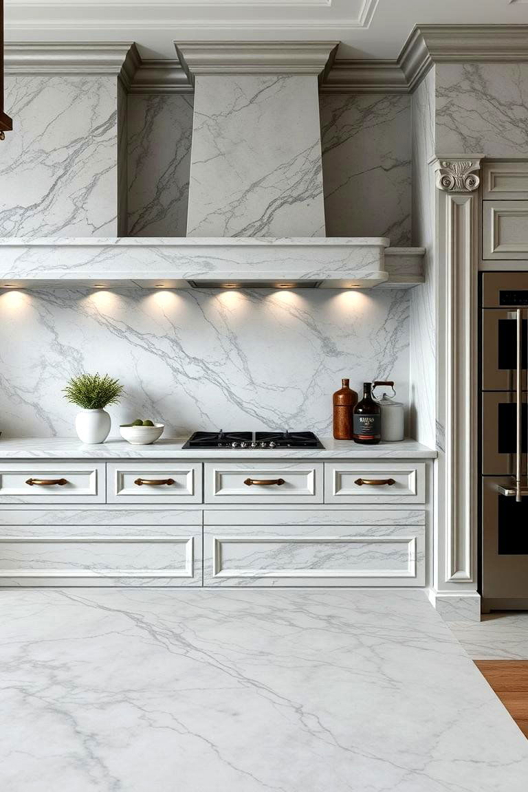 Timeless Gray Marble Details - 24 Gray and Black Kitchen Ideas