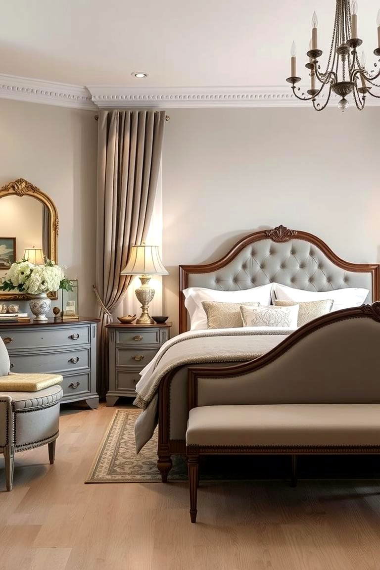 Timeless Grey Traditional Style - 24 Grey Headboard Bedroom Ideas