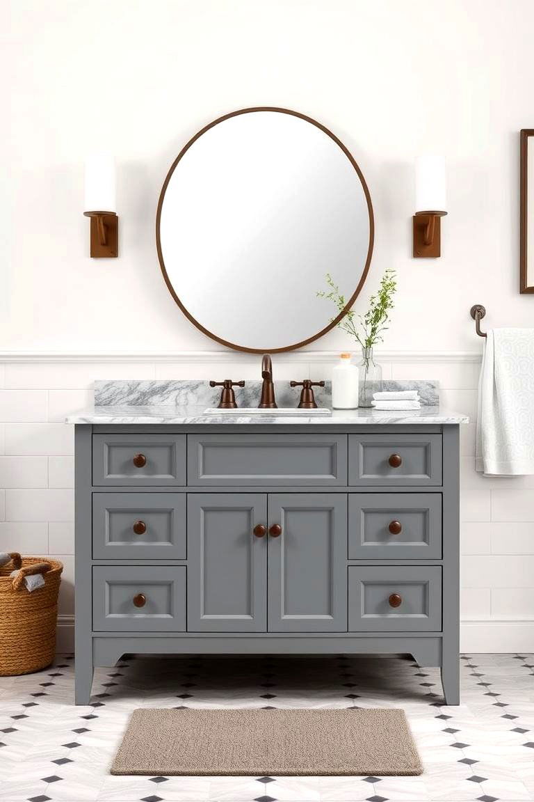 Timeless Grey Vanity with Classic Design Lines - 24 Grey Bathroom Vanity Design Ideas