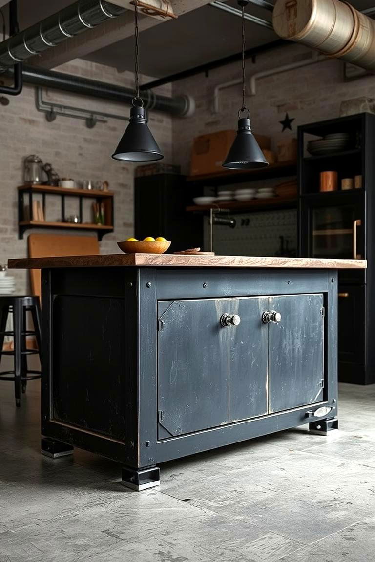 Timeless Industrial Charm - 24 Black Kitchen Islands
