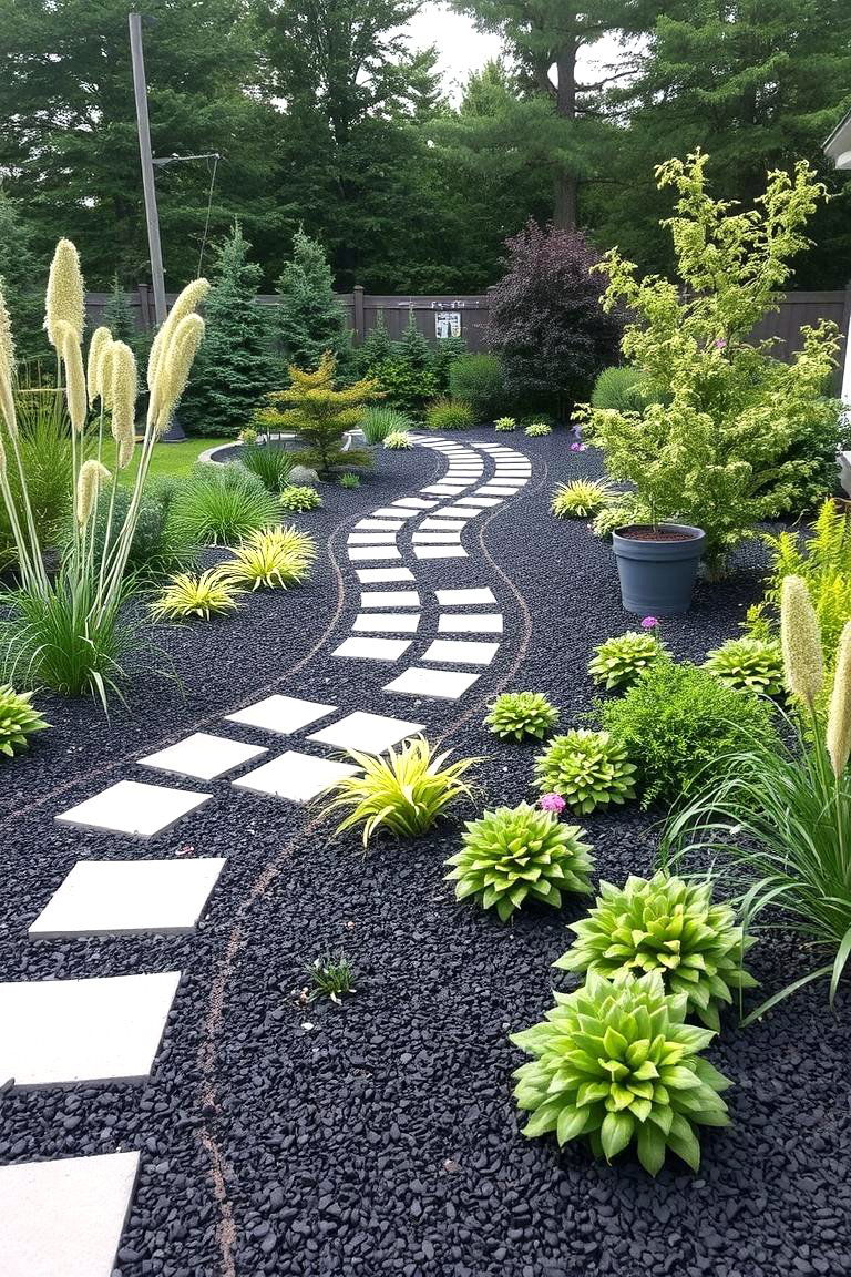 Timeless Landscape Harmony - 24 Black Mulch Landscaping Ideas