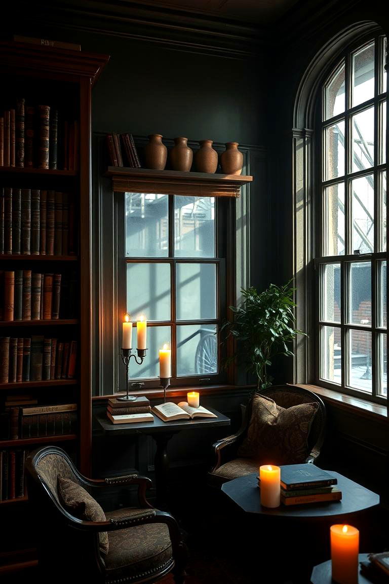 Timeless Library Nook - 24 Dark Academia Interior Design Ideas